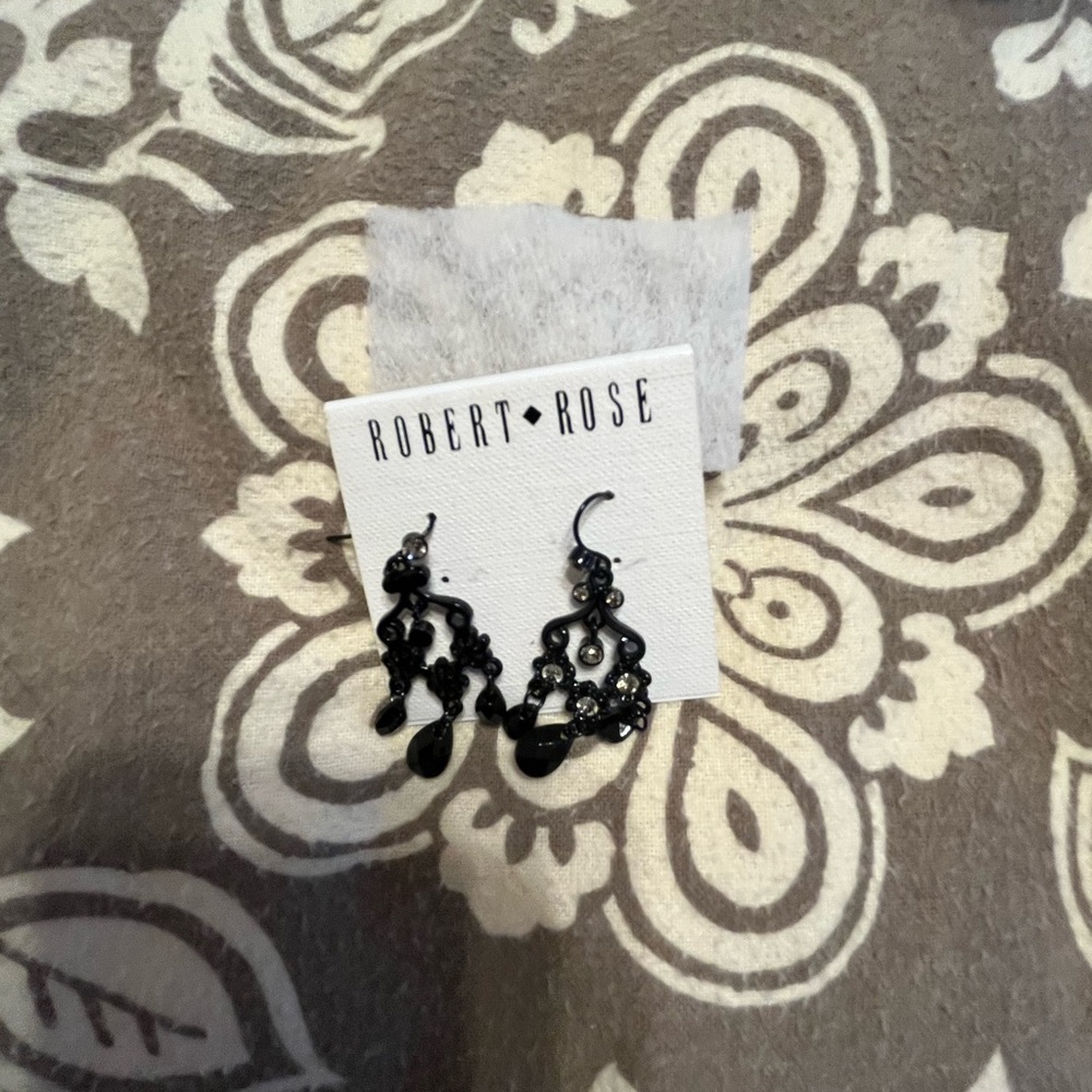 Robert Rose Black Winged Earrings